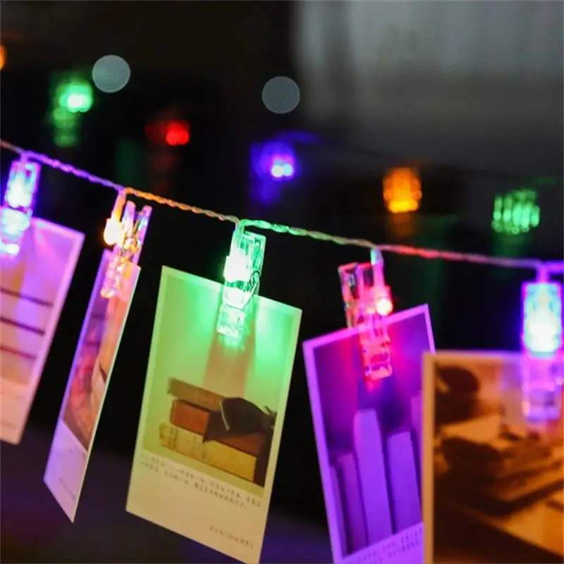 10 20 40 светодиодный зажим для фото светодиодный Сказочный свет на батарейках Рождественский Венок Свадебные Новогодние декоративные светодиодные лампочки