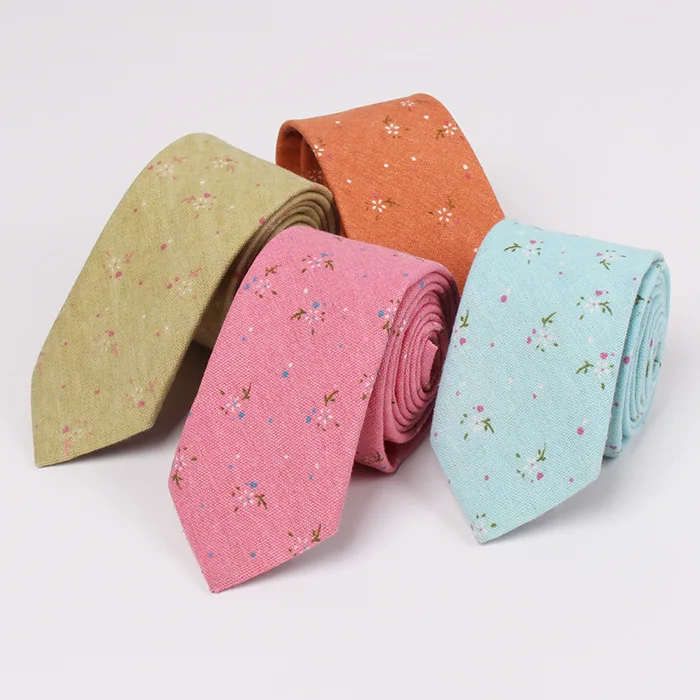 

floral ties for men cotton wholesale fashion leisure Korean 6.5CM narrow christmas gravatas slim para homens krawatte cravatte