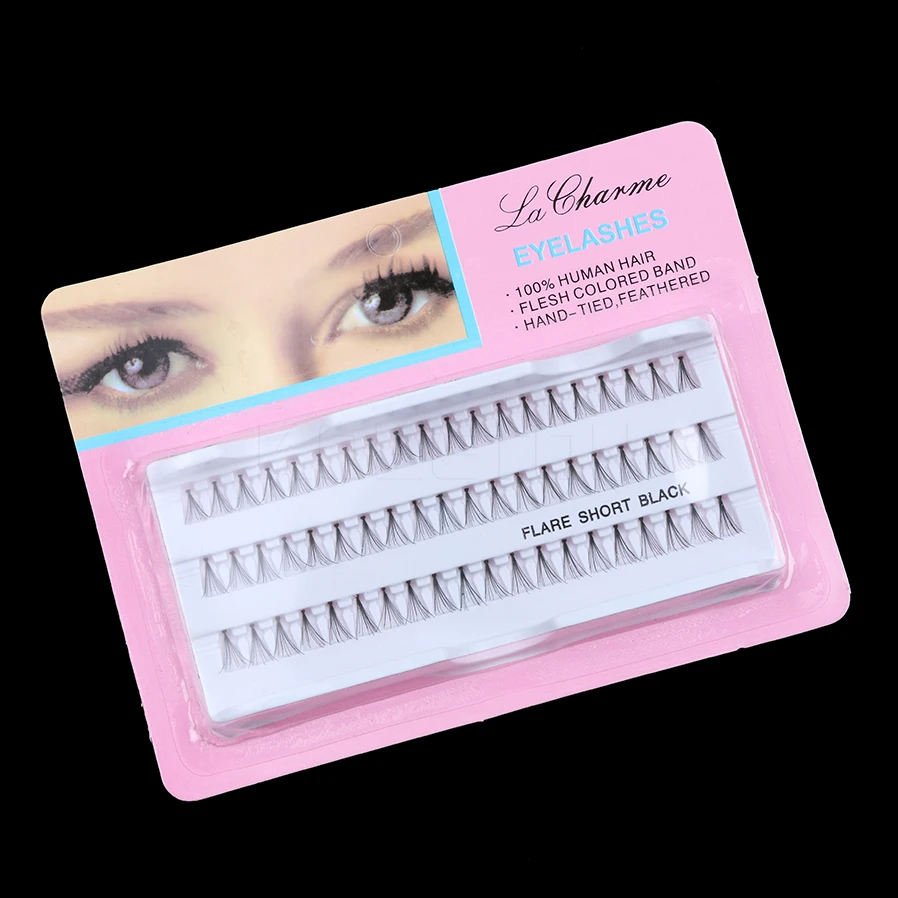 

60pcs/Set 8/10/12 mm Individual Lashe Black 6D Natural Fake False Eyelash Long Cluster Extension Makeup Beauty Health