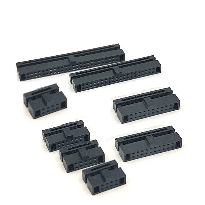 

100 pcs 0.050" 1.27 mm IDC Socket 6 8 10 12 14 16 20 24 26 30 34 40 50 60 80 Pin Free Hanging 0.635 mm Flat Cable In-Line