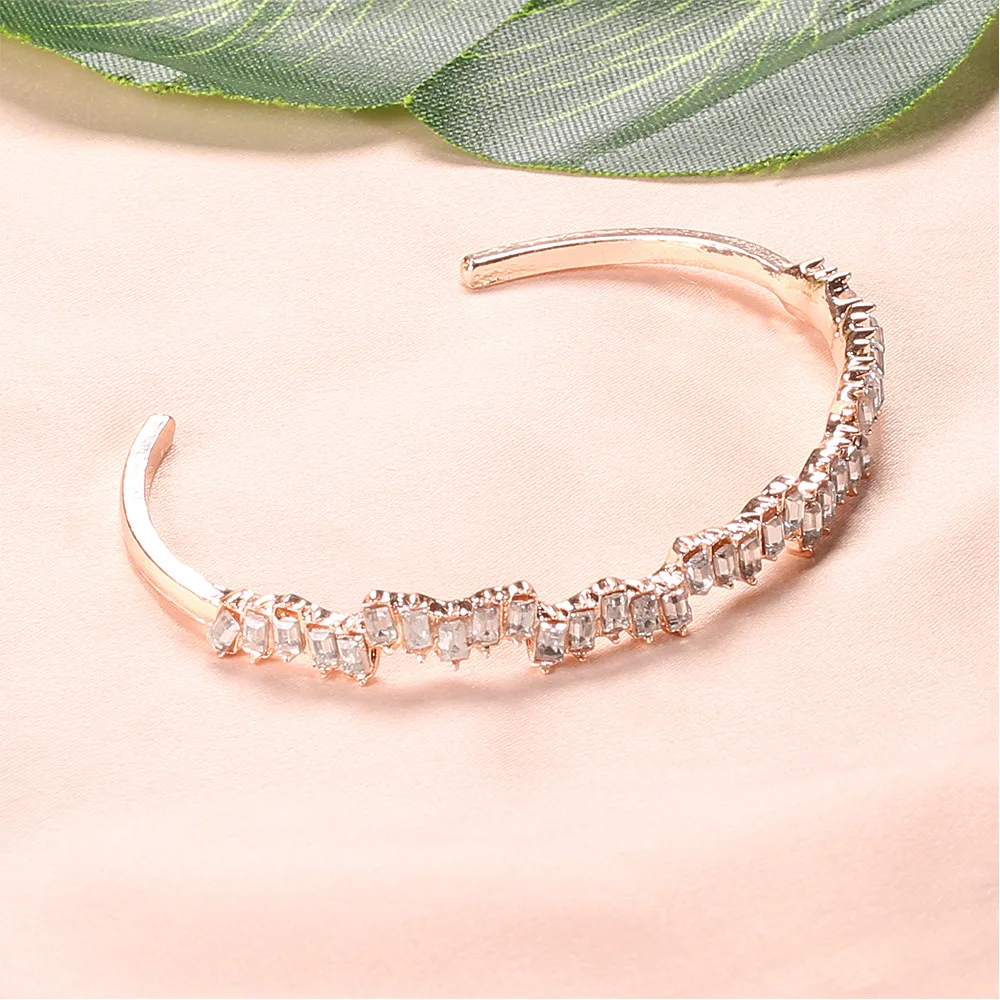 

2019 Hot New Fashion Charm Multi-layer Crystal Irregular Geometry Cuff Opening Bracelet For Women Jewelry Gift Mujer Pulseras