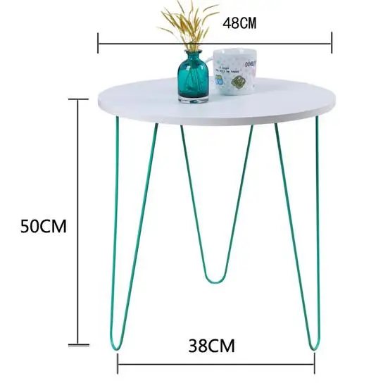 48*50CM Mini Coffee Table Balcony Tea Table Modern Bedside Table Sofa Side Round Table