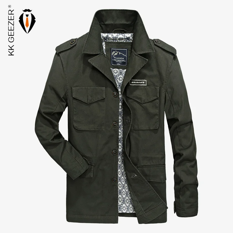 

Jacket Men Slim Fit Trench Coat Men Spring Autumn Nature Cotton Casual Clothing Military Jacket Male H