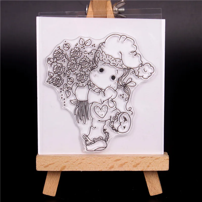 

Transparent Clear Silicone Stamps for DIY Scrapbooking Card Making diy photo Roller album Decorative Cartoon gift Girl 42