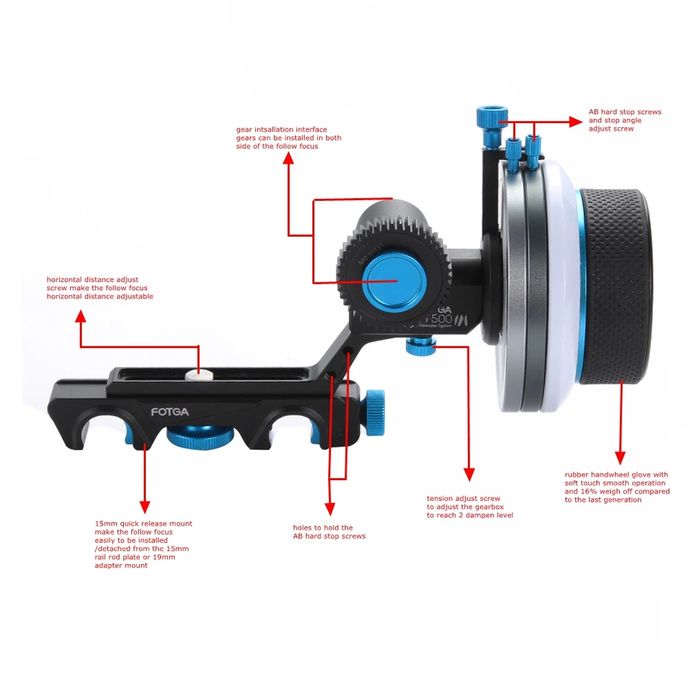 FOTGA Модернизированный DP500III быстроразъемный демпфер для слежения за фокусом A/B Жесткий стоп для 5DII III A7 A7S A7R2 A7RM2 GH4 GH5 GH6 A6500 A7000