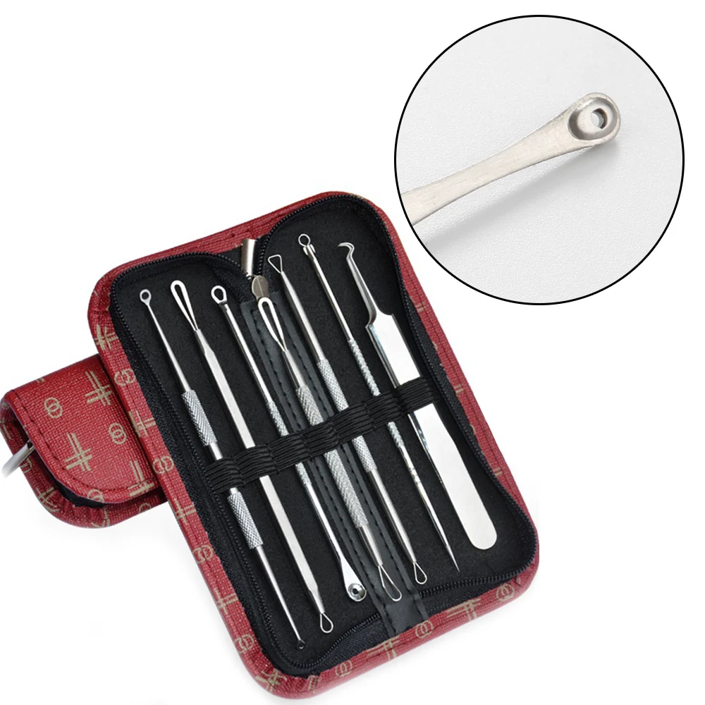 

7Pcs Blackhead Extractor Tool Vacum Blackhead Remover Tweezer for Pimple Blemish Comedone Acne Extractor Black Spots Remover Kit