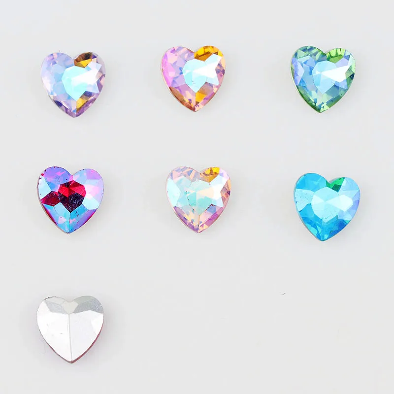 

16mm AB Color Love Heart Pointed Back Fancy Stone Crystal Glass For DIY Wedding Dress Jewelry Stones Beads