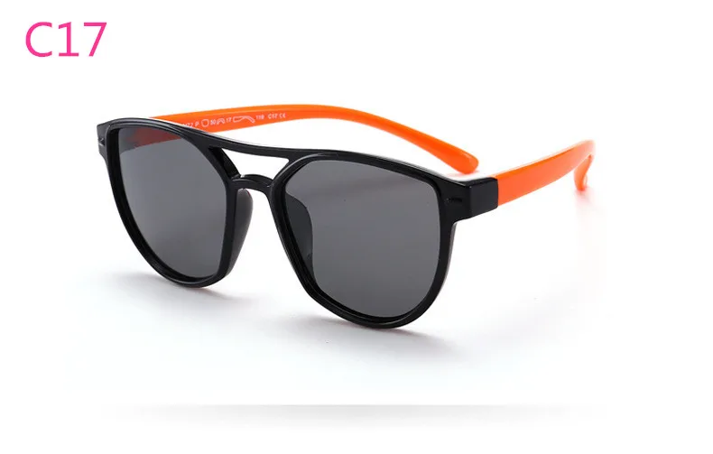 ASUOP2018 new fashion silicone children pilot polarized sunglasses UV400 retro girl round glasses boy color soft brand glasses (26)