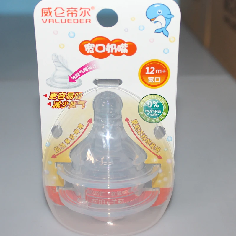 

Hot New Baby Infant Silicone Wide-Mouth Nipple Round Cross Hole Breast Milk Feeling Nipple 1 PCS Factory Price