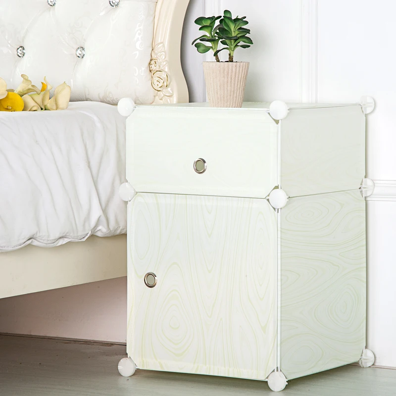 Прикроватный столик, простой европейский домашний прикроватный шкаф, пластиковый шкаф для хранения, шкаф для хранения, белый шкаф