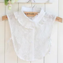 Mantieqingway модный накладной кружевной воротник для женщин с цветочным принтом Съемная рубашка блузка с отворотом Топы свитер с фальшивым воротничком