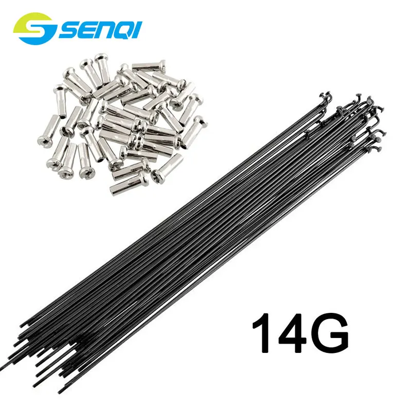 

36 Pcs Mountain / Road Bike Steel 14G/14K Spokes Black Colour High Strength Bicycle Spokes 170mm-350mm BZN001