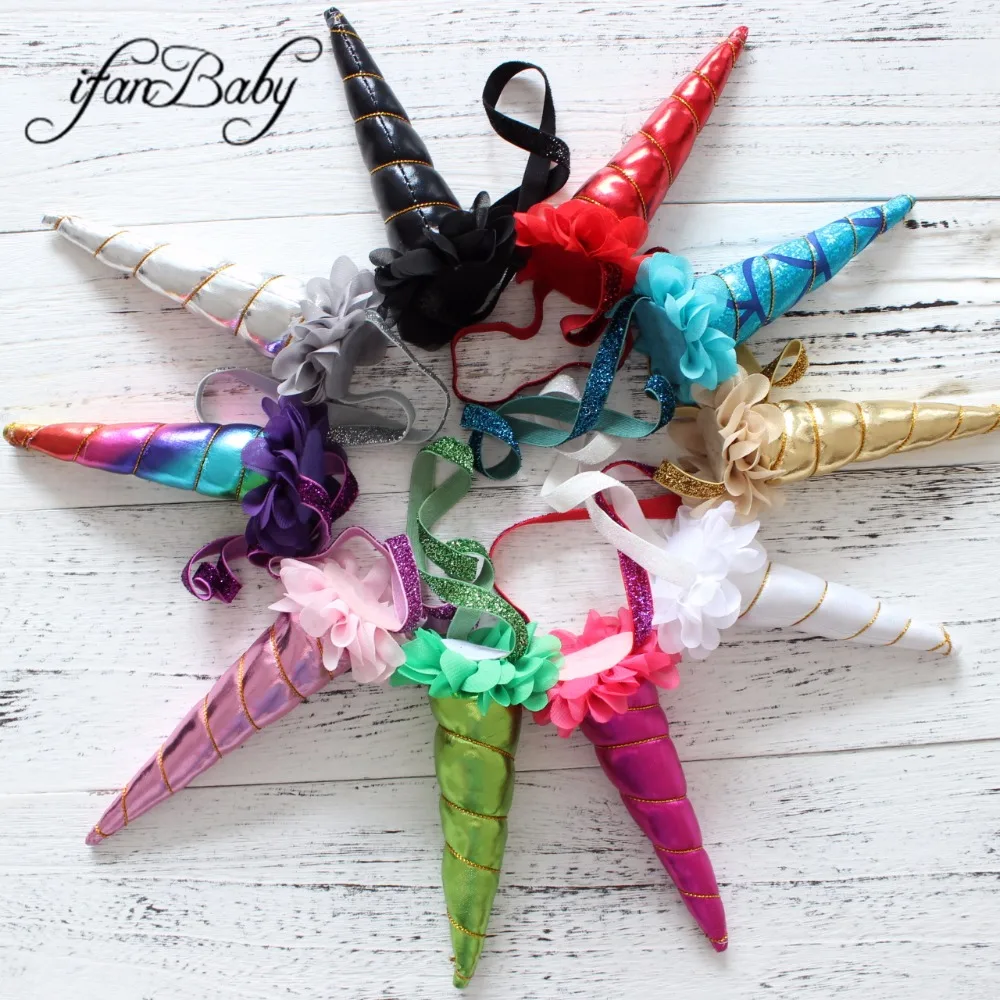 Unicorn Headband Unicorn Horns with chiffon flower on Glitter headband for  women girls 1 pcs - AliExpress, image size:1000x1000