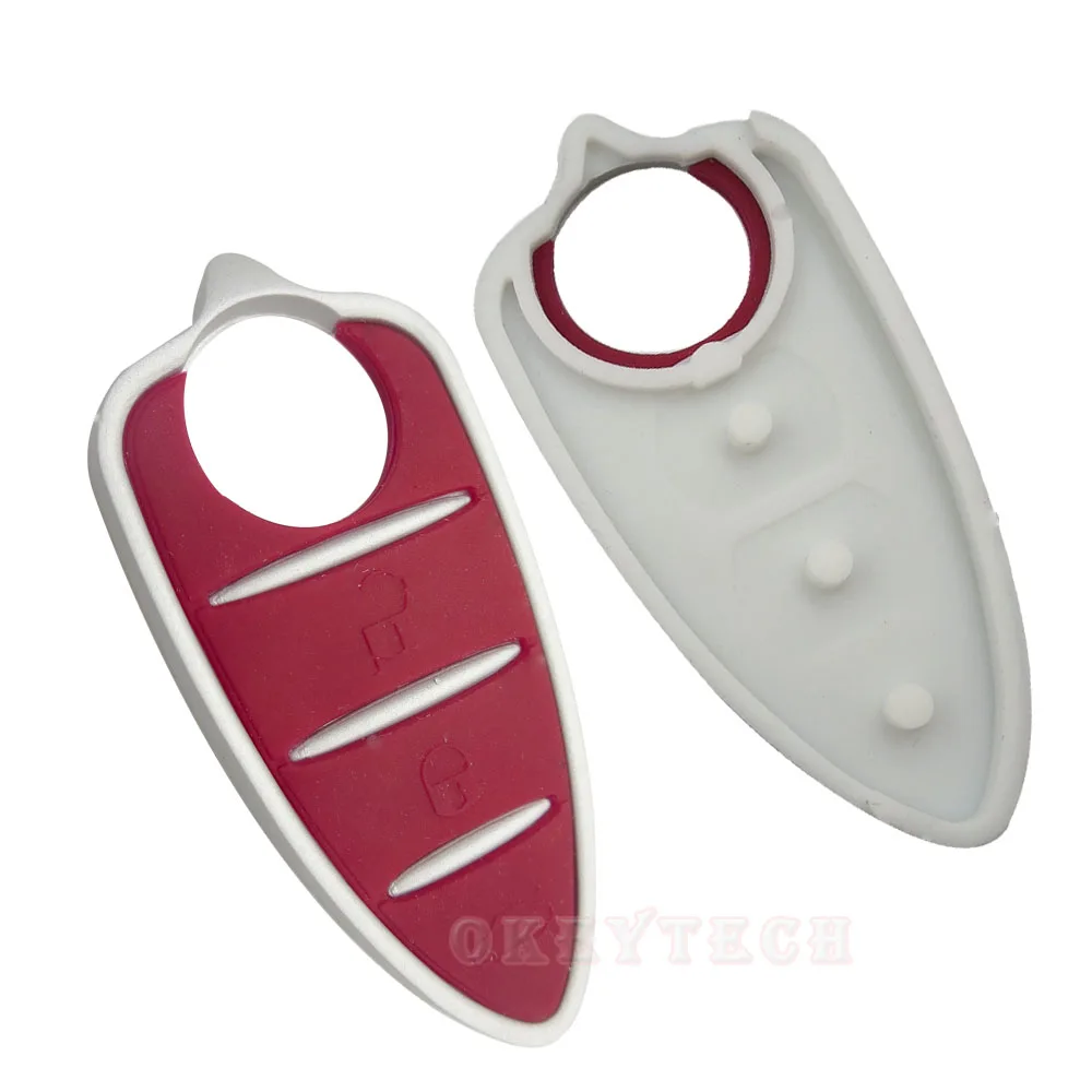 Rubber 3 Buttons Folding Flip Remote Key Pad For Alfa Romeo Mito Giulietta Brera 159 165 GTA Replacement Silicone Key Pad Cover