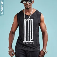 Aimpact Модный мягкий топ на бретелях для мужчин, хип-хоп удобные футболки без рукавов, сексуальные мужские фитнес брендовая одежда, спортивная одежда, футболка AM1029