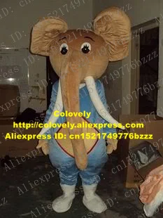Сильный коричневый маскарадный костюм слона Mascotte elephuld Like Elephish взрослый с большими ушами большой длинный нос № 1467