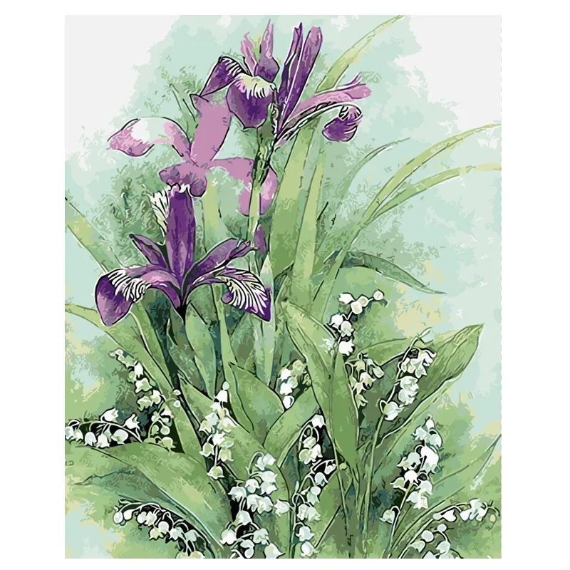 Набор для рисования по номерам на холсте цветы сирени|painting picture|oil paintingflower oil painting |