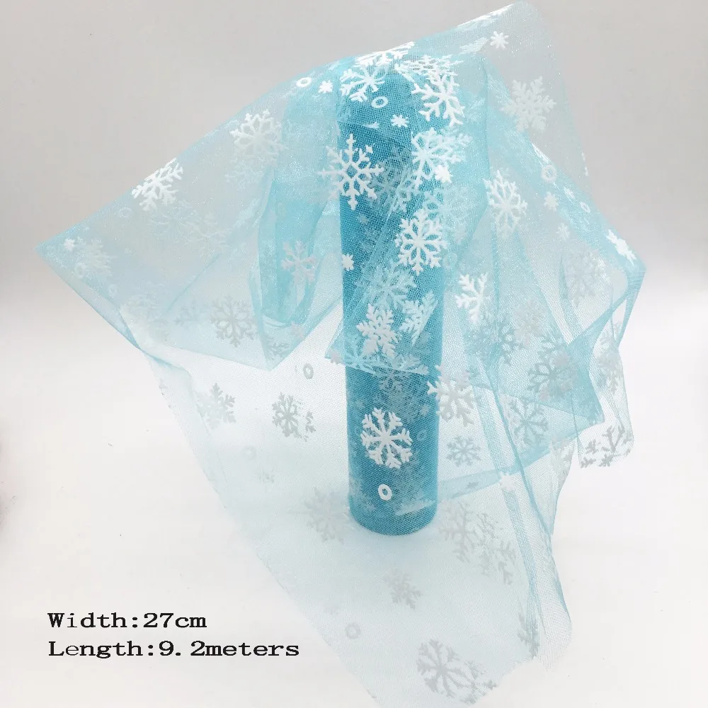

27cm*10Y Snowflake Tulle Roll Organza Wrap Wedding Birthday Decoration Decorative Crafts Supplies Fabric Spool Tutu 10 Colors