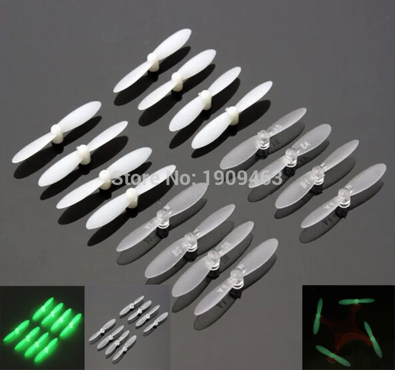 

High quality wholesale CX10-006 White luminous and transparent Blade Propeller Prop For Cheerson CX-10 CX-10A CX-11 CX-12 16PCS