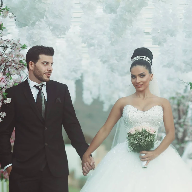 Vestido-De-Noiva-Ball-Gown-Wedding-Dresses-with-Pearl-Beads-Bridal-Gowns-Sparkly-Princess-Wedding-Dress (1)