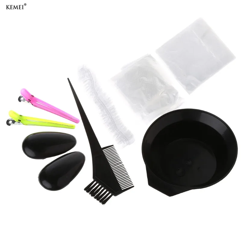7pcs DIY Dye Coloring Tools Hair Dyeing Kit Color Mixing Bowl