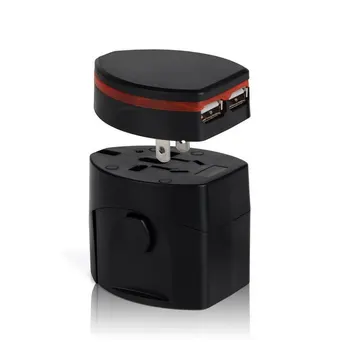 

Adaptador Universal Travel adapter Power Plug Outlet Socket Adapter Converter US UK AU Europe with Dual USB Charger Port