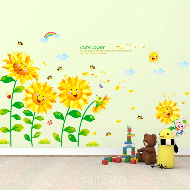 Toko Online Stiker Dinding Bunga Matahari Lucu Tk Gaya Pastoral