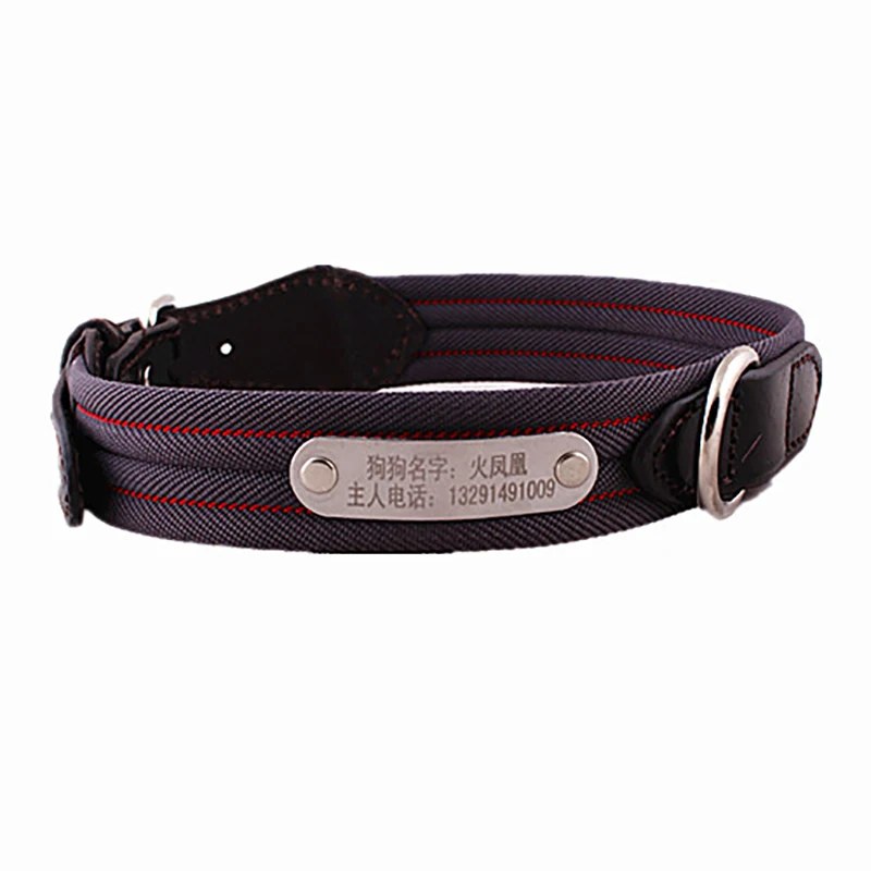 Personalized Safety Nylon Laser Pet Collars Free Leather DIY Metal