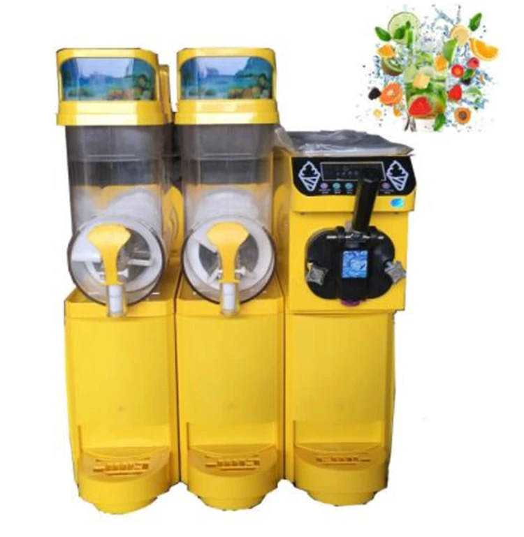 

2019 popular yellow fry ice cream machine soft ice cream machine with ice slush machine for sale