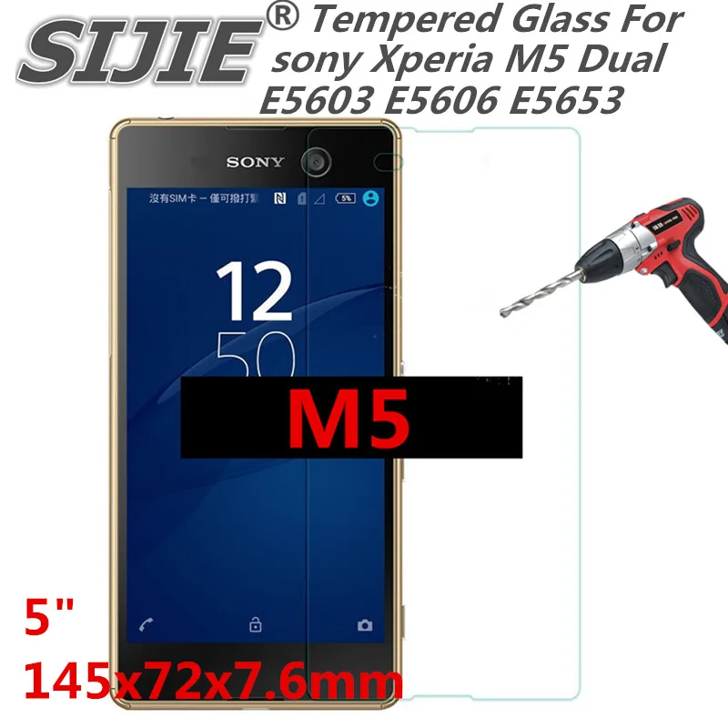 

Tempered Glass For sony Xperia M5 Dual E5603 E5606 E5653 5 inch Screen protective cover thin clear smartphone toughened case 9H