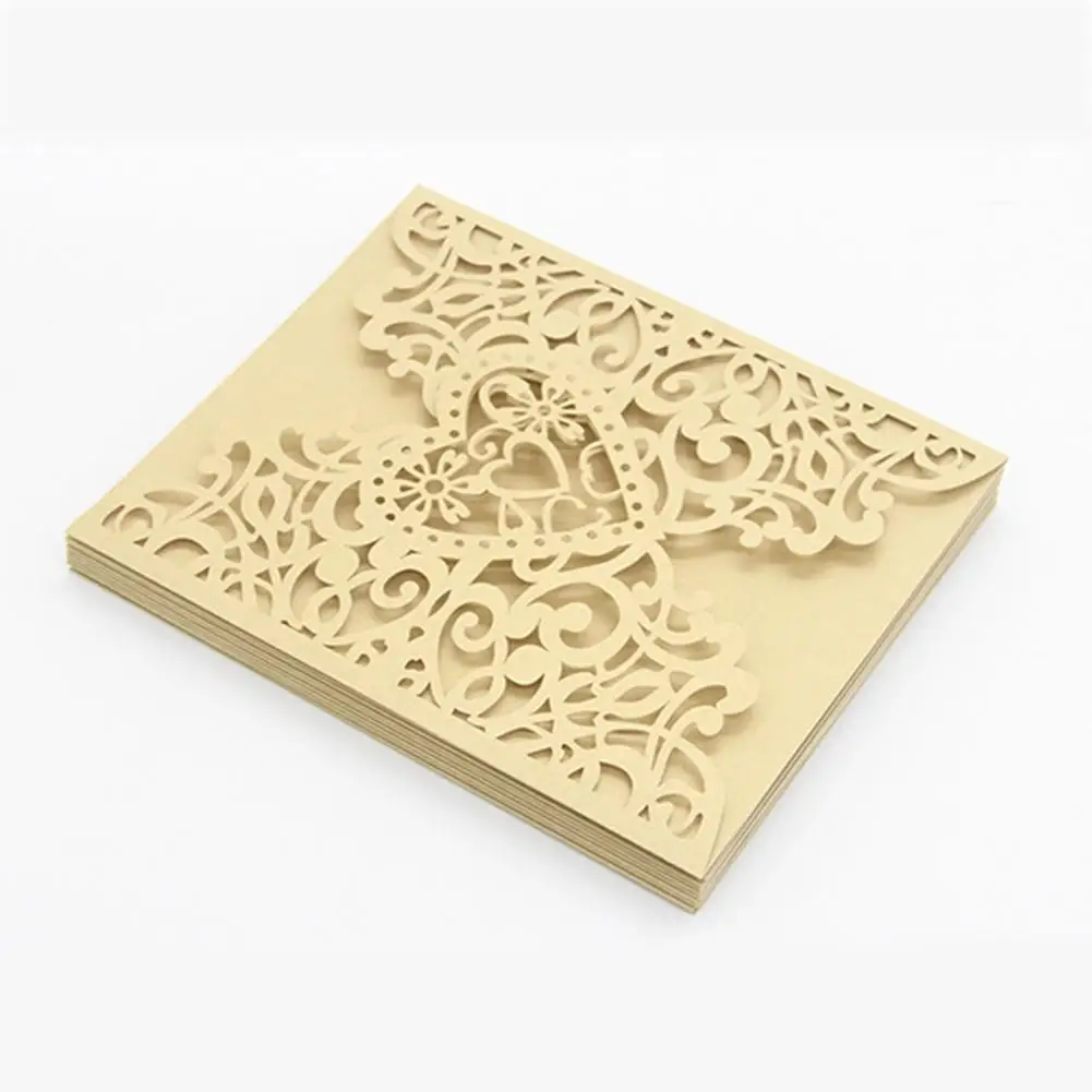  10pcs/set Heart Hollow Wedding Invitation Cards for Wedding Birthday Shower Party Decoration Laser  - 32920408620