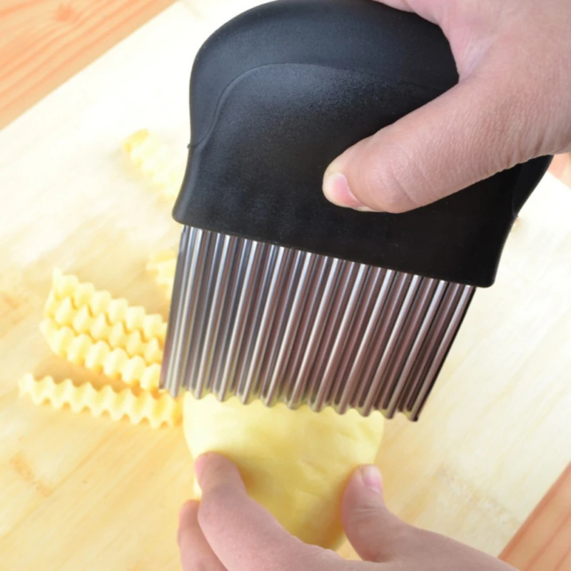 1pcs French Fries Cutter Vegetable Potato Chips Making Peeler Wavy Edged Knife Fruit Vegetable Shredder Slicer Kitchen Tools