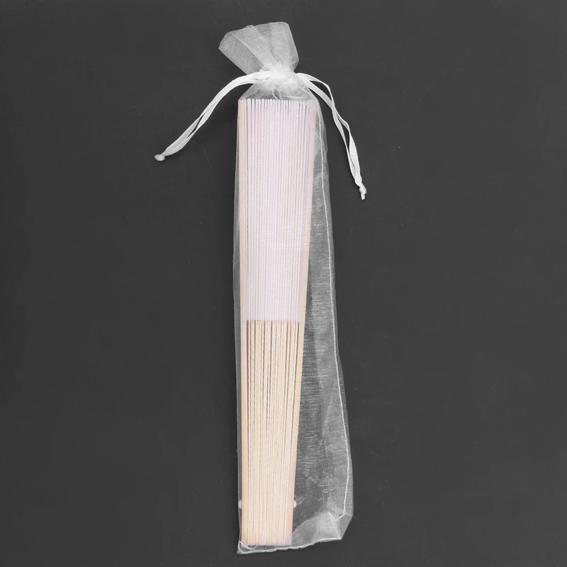 65 шт. элегантный белый складной Шелковый веер с органзой Подарочный пакет свадебный подарок& вечерние сувениры(белый