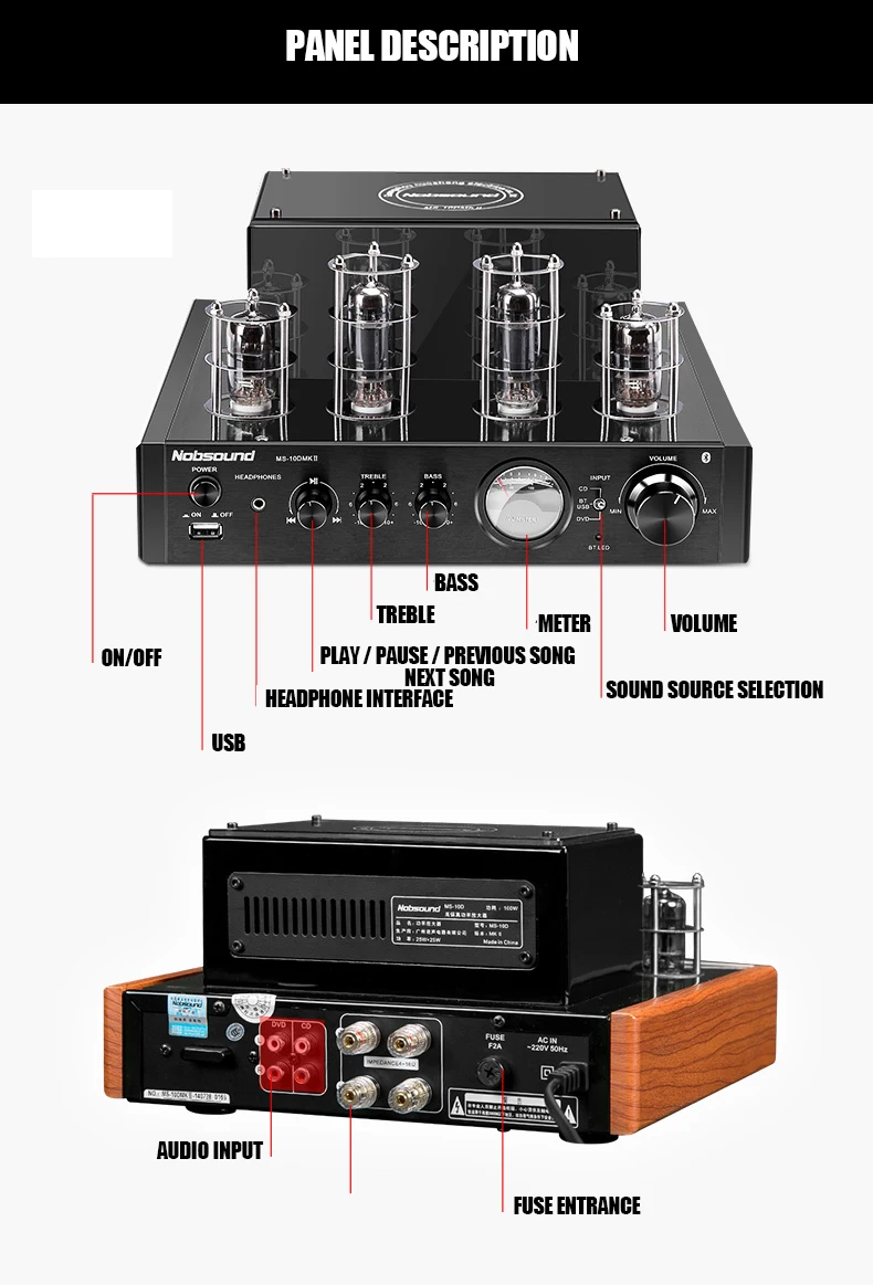 Nobsound CS1020 Fever combo аудио hifi Пакетная трубка bile усилитель мощности bluetooth трубчатая машина Bluetooth усилитель