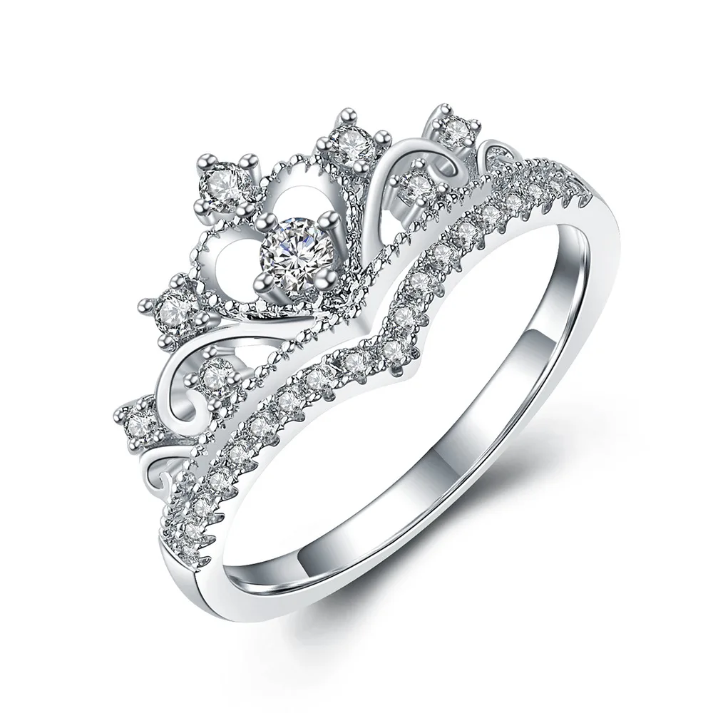 

2019European 925 Sterling silver Female Crystal from Swarovski Simple Luxury sapphire ring Couple ring fashion jewelry jewelry