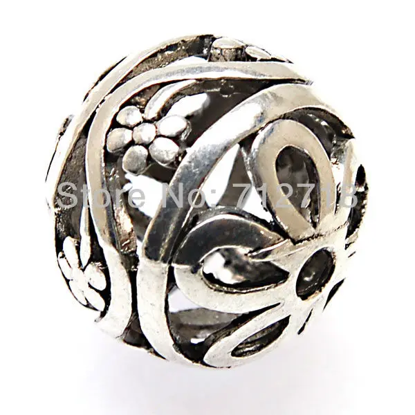 

Miasol 5 Pcs 25MM Vintage Tibetan Style Antique Silver Hollow Cast Metal Big Round Spacers Charm Beads For Diy Jewelry Making