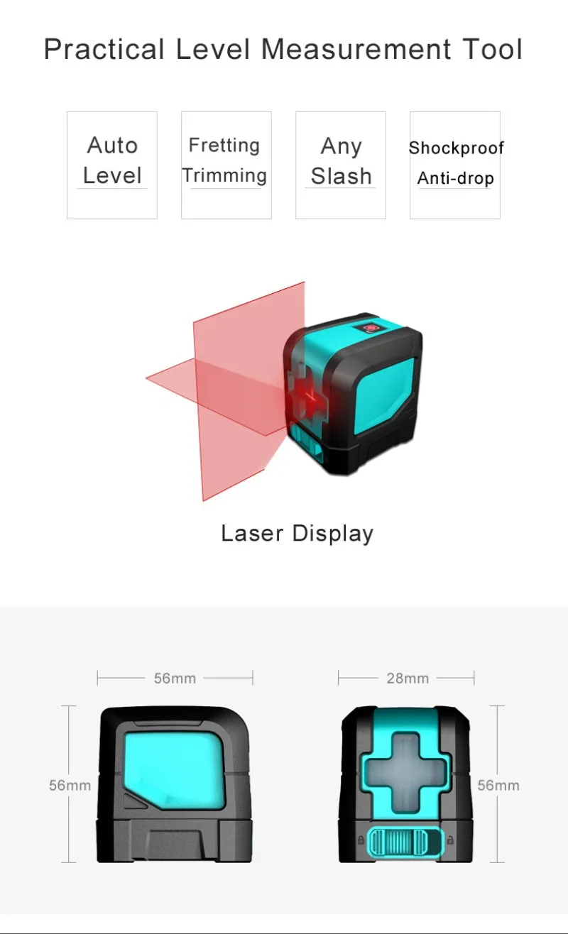 Лазерный уровень Mileseey Вертикальные Горизонтальные лазеры длина волны 635 нм цвет красная линия лазерный уровень