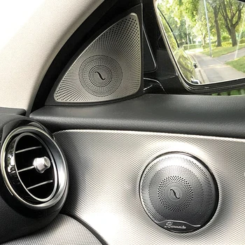 

Car-styling Door Stereo Speaker decoration decals auto Tweeter trim strips covers For Mercedes Benz New E class W213 2016-2017