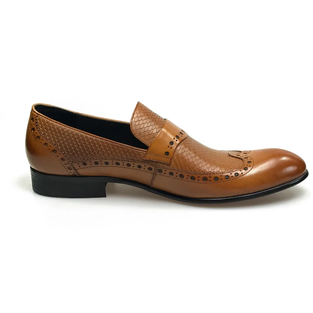 GRIMENTIN/Модные Мужские модельные туфли; оранжевые официальные деловые для мужчин туфли без застежки из натуральной кожи