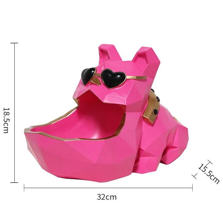 Забавный Милый Бульдог украшение украшения для хранения ключей Минималистичная креативная коробка для хранения конфетных тарелок журнальный столик для гостиной Lucky Dog - Цвет: Розовый