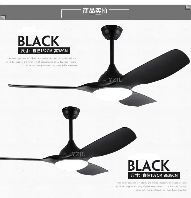 

Nordic modern minimalist fan lamp fan with lights restaurant living room black white American home bedroom fan lights