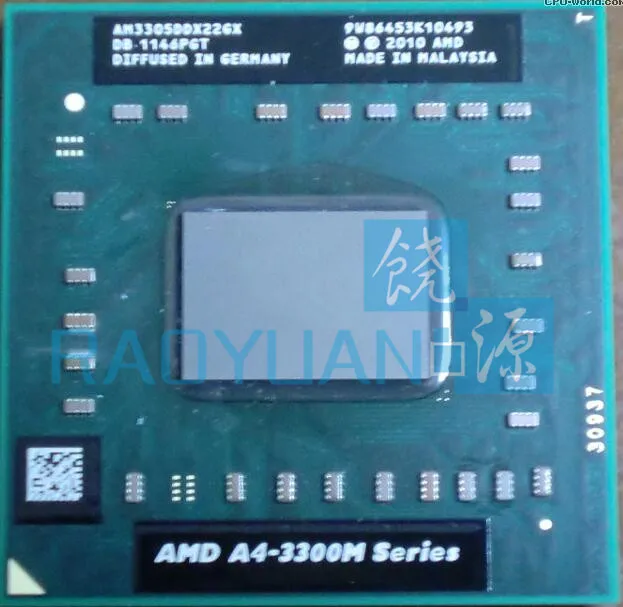 AMD A4-Series A4 3300M Series A4 3305M A4-3305M - AM3305DDX22GX 1.9Ghz Dual Core Laptop processor Socket FS1