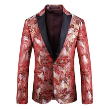 Модный блейзер для курения, вечеринки, выпускного вечера, свадьбы, барокко, Мужской Блейзер Estampado, мужской маскарадный пиджак, Masculino, приталенный Блейзер для мужчин 5xl