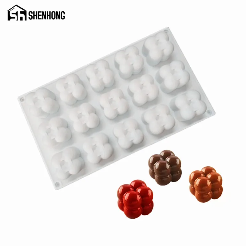 

SHENHONG 15 Ball Sticking Silicone Cake Mold For Baking Chocolates Mould Pastry Decoration Dessert Mousse Pan Moule Tools