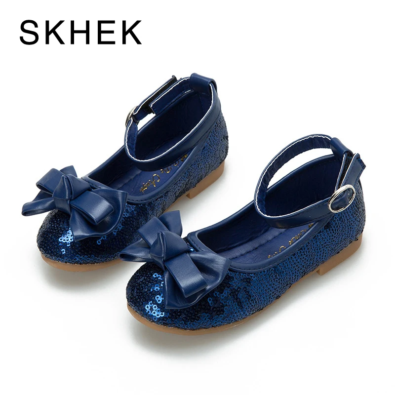 SKHEK детская обувь для девочек Повседневное тонкие туфли малыша обувь большая модная одежда для девочек детская обувь принцессы Цвет красный синий SKU G07