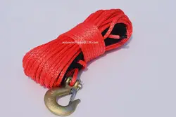 Красный 6 мм * 30 м Замена Синтетический канат для лебедки, ATV линия ворота, синтетический трос лебедки, off road из бечёвки