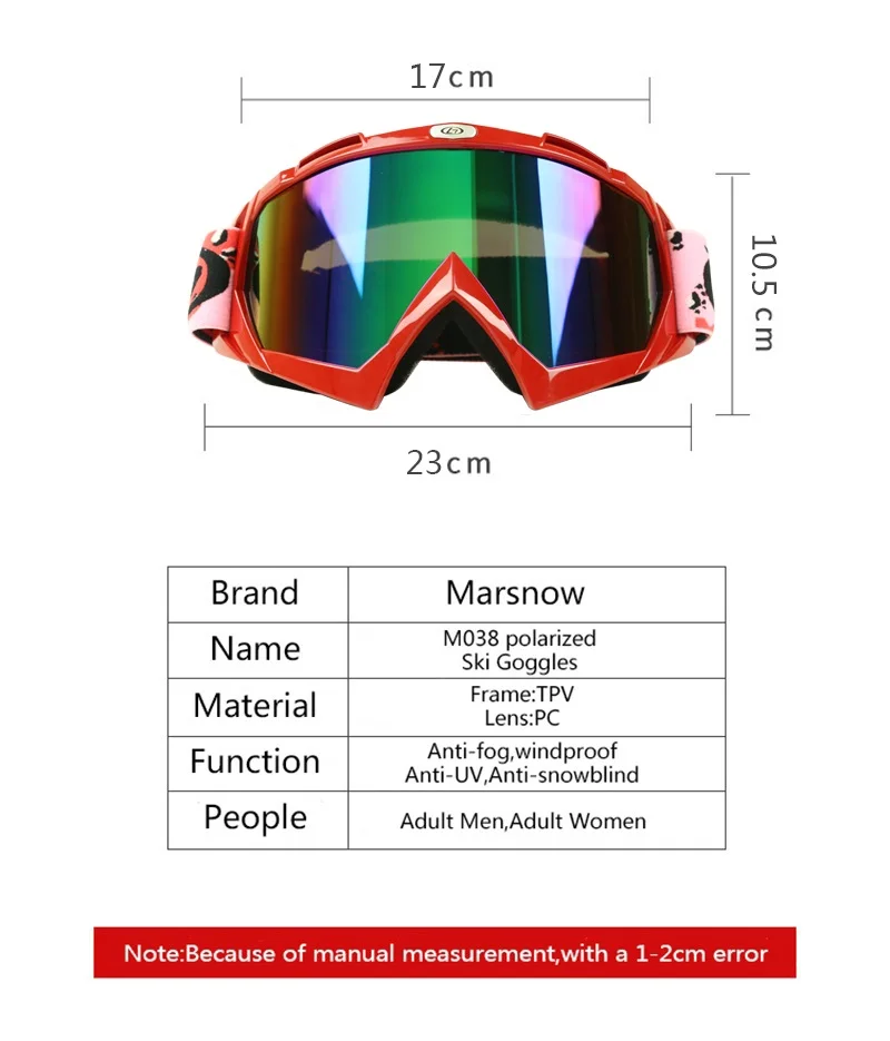 Marsnow лыжные очки для сноуборда Анти-туман снегоход зимние ветрозащитные лыжные очки маска для женщин и мужчин анти UV400 Солнцезащитные очки