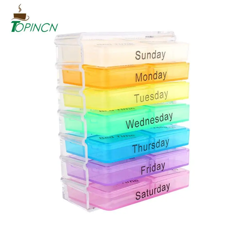

7 Days Weekly Dispenser Am Pm Storage Pill Box Container Tablet Sorter Medicine Case Organizer High Quality Plastic Box