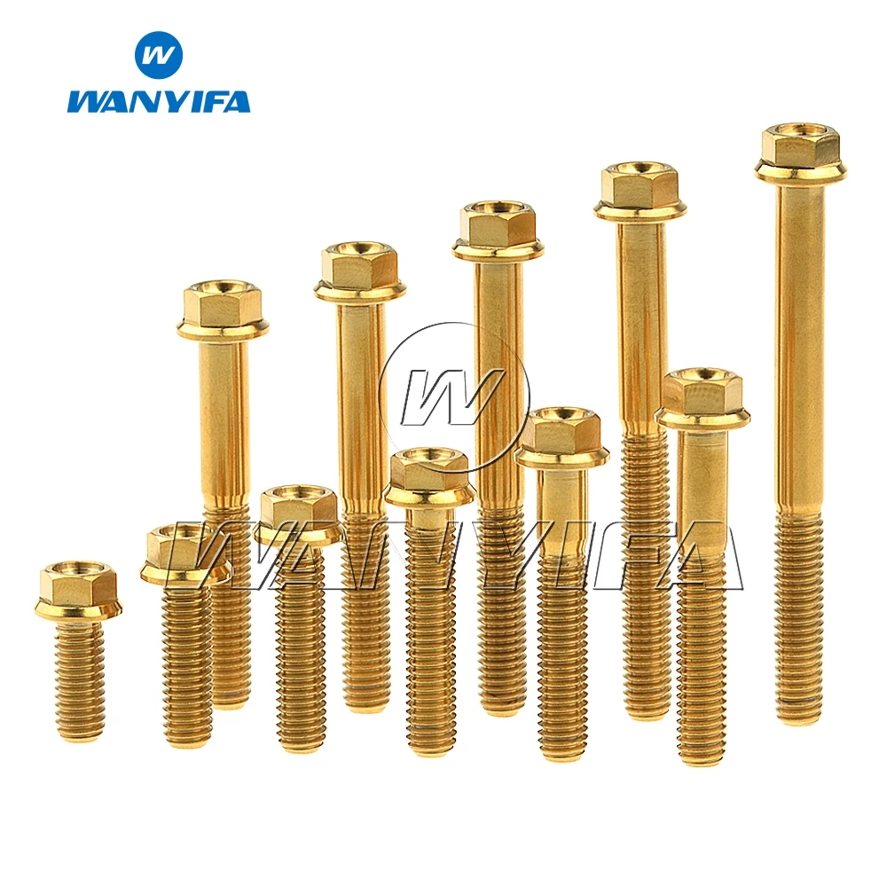 Wanyifa M6X10 15 20 25 30 35 40 45 50 60 мм титановый фланцевый шестигранный болт цвета