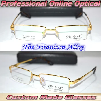 

Optical Custom made optical lenses Titanium alloy gold semi-rim frame Gentleman Reading glasses +1 +1.5 +2+2.5 +3 +3.5 +4 to +6